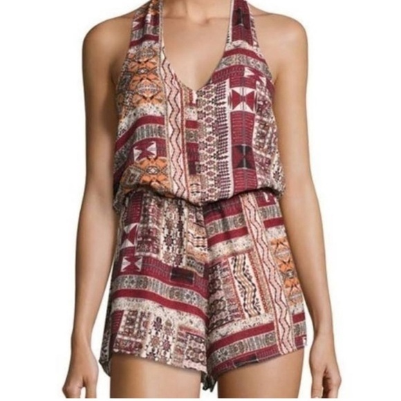 NWT Anthropologie Bishop + Young Desert Boho Print Halter Romper Multicolor Sz S - Picture 1 of 11